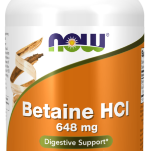 Betaina HCI 648mg 120 cápsulas Now