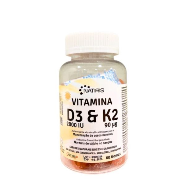 Vitamina D3 + K2 2000IU 60 gomas Natiris
