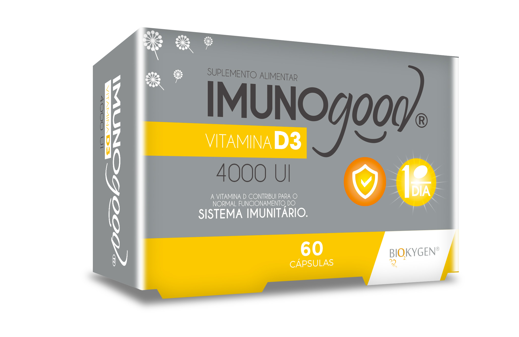 Imunogood Vitamina D3 4 000 IU 60 cápsulas Biokygen