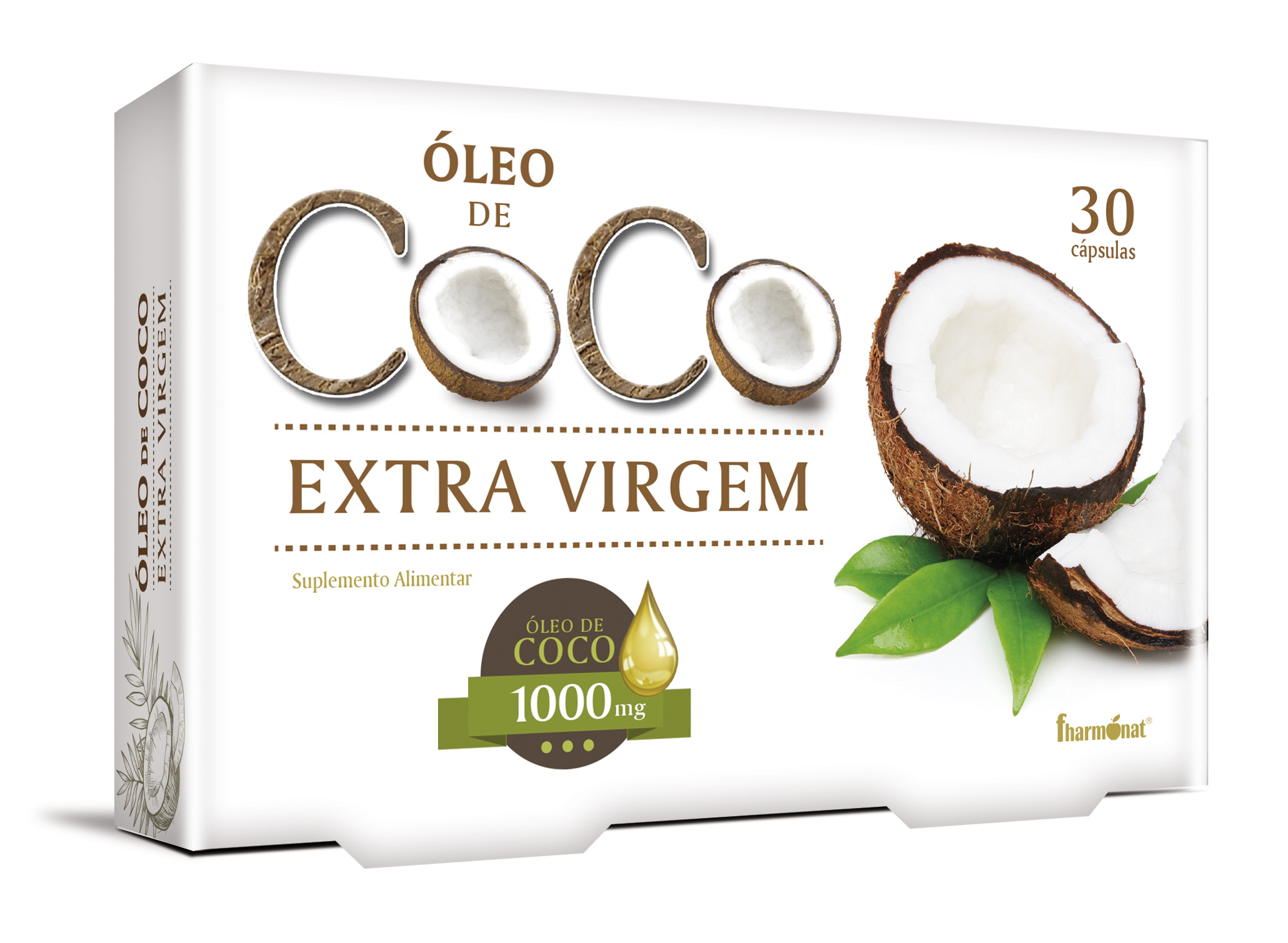 Oleo de Coco Extra Virgem 1000mg 30 Caps